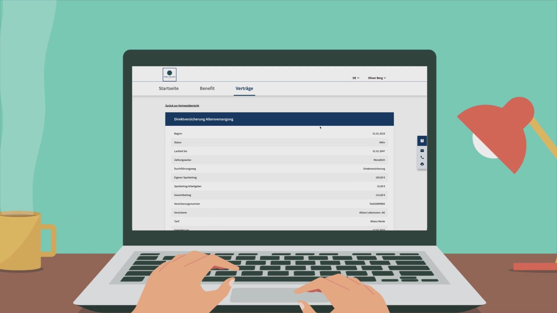 Still image from video "Contract Values and Documents Available Digitally for Each Employee"